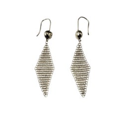 Tiffany & Co. Pendientes colgantes de malla de plata de ley Elsa Peretti #20584