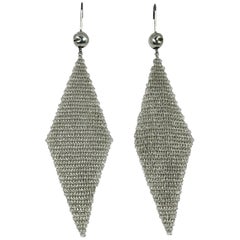 Tiffany & Co. Elsa Peretti Sterling Silver Mesh Handkerchief Earrings