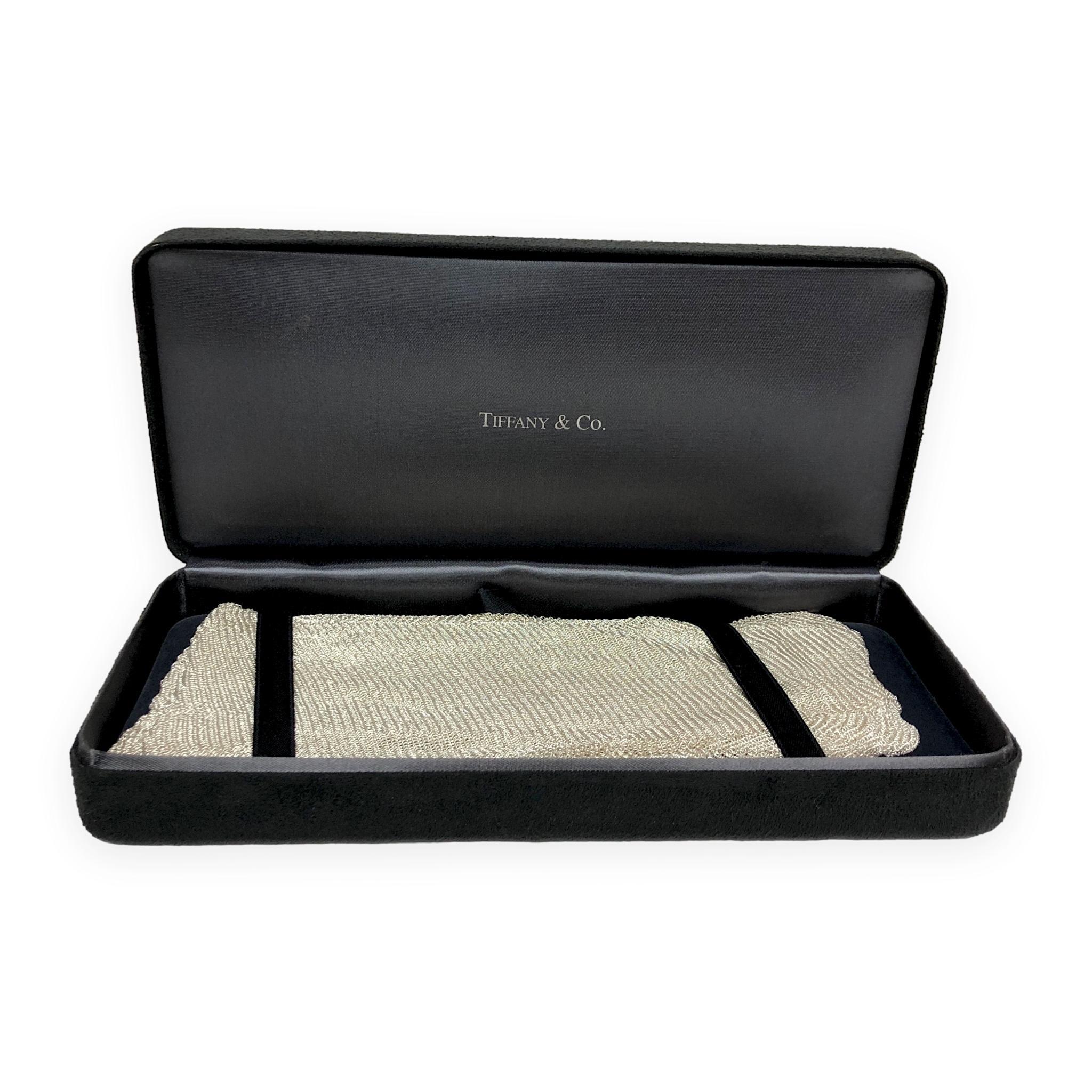 Tiffany & Co. Elsa Peretti Sterling Silver Mesh Tie Scarf Necklace 41.5