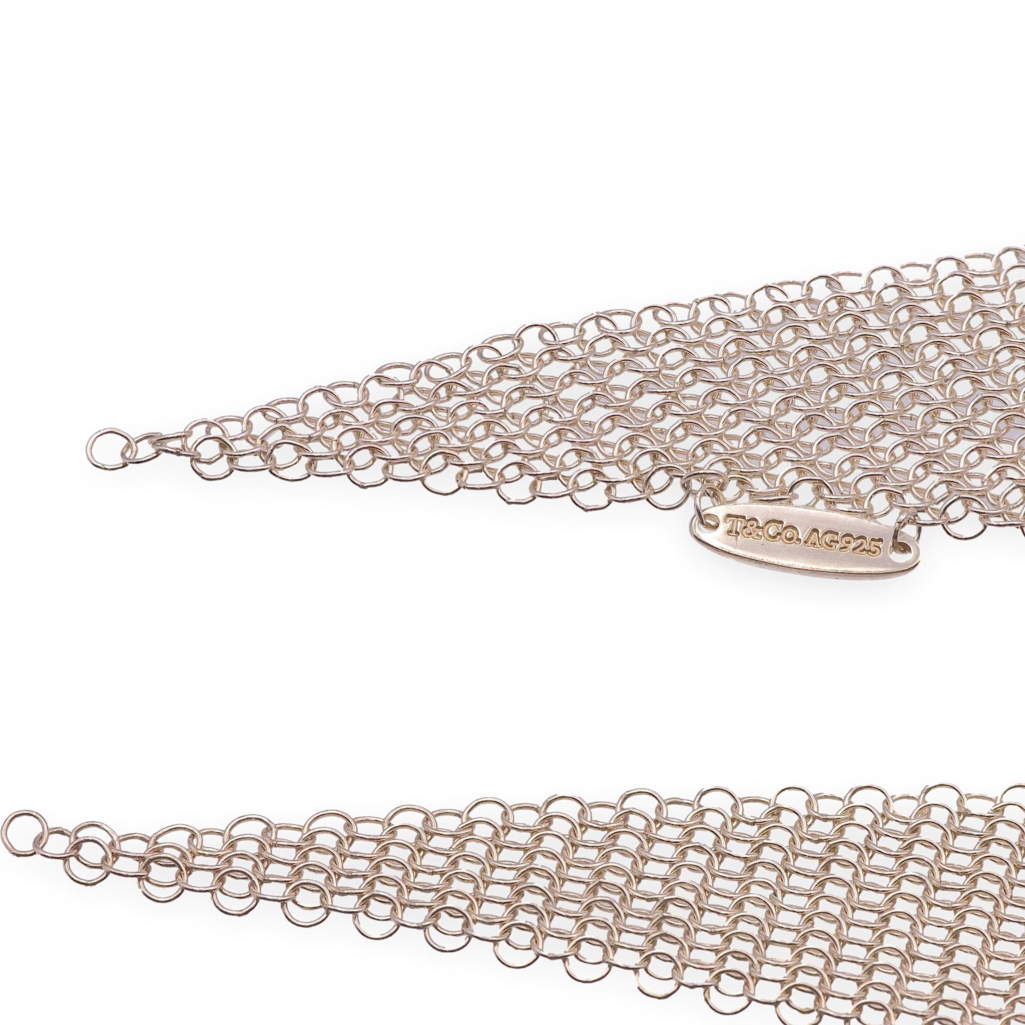 Modern Tiffany & Co. Elsa Peretti Sterling Silver Mesh Tie Scarf Necklace 41.5