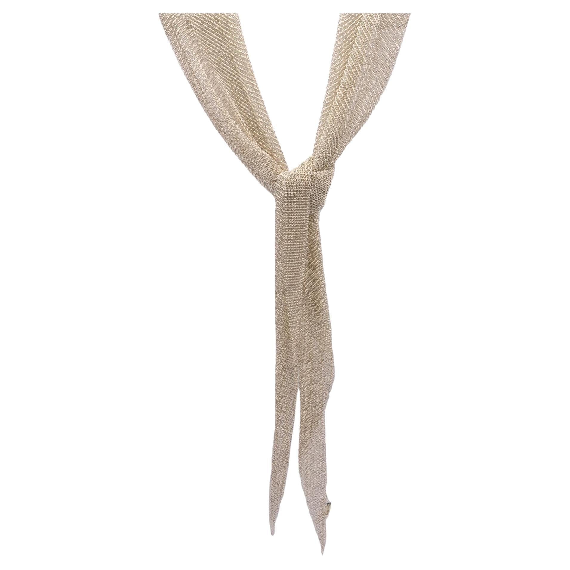 Tiffany 
Co. Elsa Peretti Sterling Silver Mesh Tie Scarf Necklace 41.5" Large For Sale