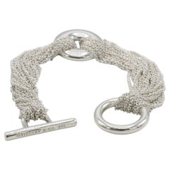 Tiffany & Co. Elsa Peretti Sterling Silver Multi-Row Chain Link Donut Bracelet