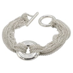 Tiffany & Co. Elsa Peretti Sterling Silver Multi-Row Chain Link Donut Bracelet