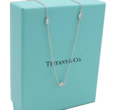 Tiffany & Co. Elsa Peretti Sterling Silver Natural Diamond By The Yard Necklace