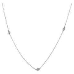 Tiffany & Co. Elsa Peretti Sterling Silver Natural Diamond By The Yard Necklace 