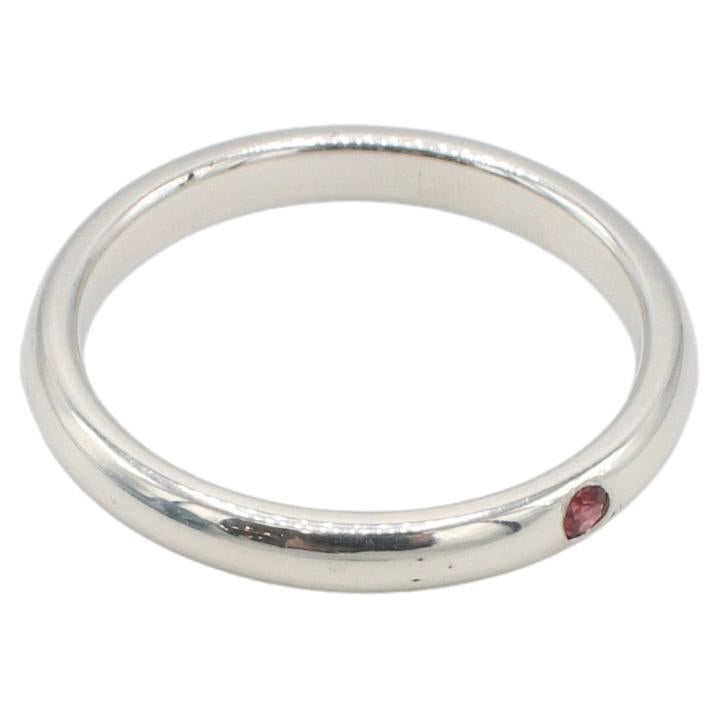 Moderne Tiffany & Co. Elsa Peretti Sterling Silver Natural Ruby Inlay Band Ring en vente