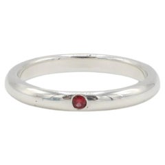 Tiffany & Co. Elsa Peretti Sterling Silver Natural Ruby Inlay Band Ring