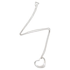 Tiffany & Co. Elsa Peretti Sterling Silver Open Heart 27mm Large Necklace