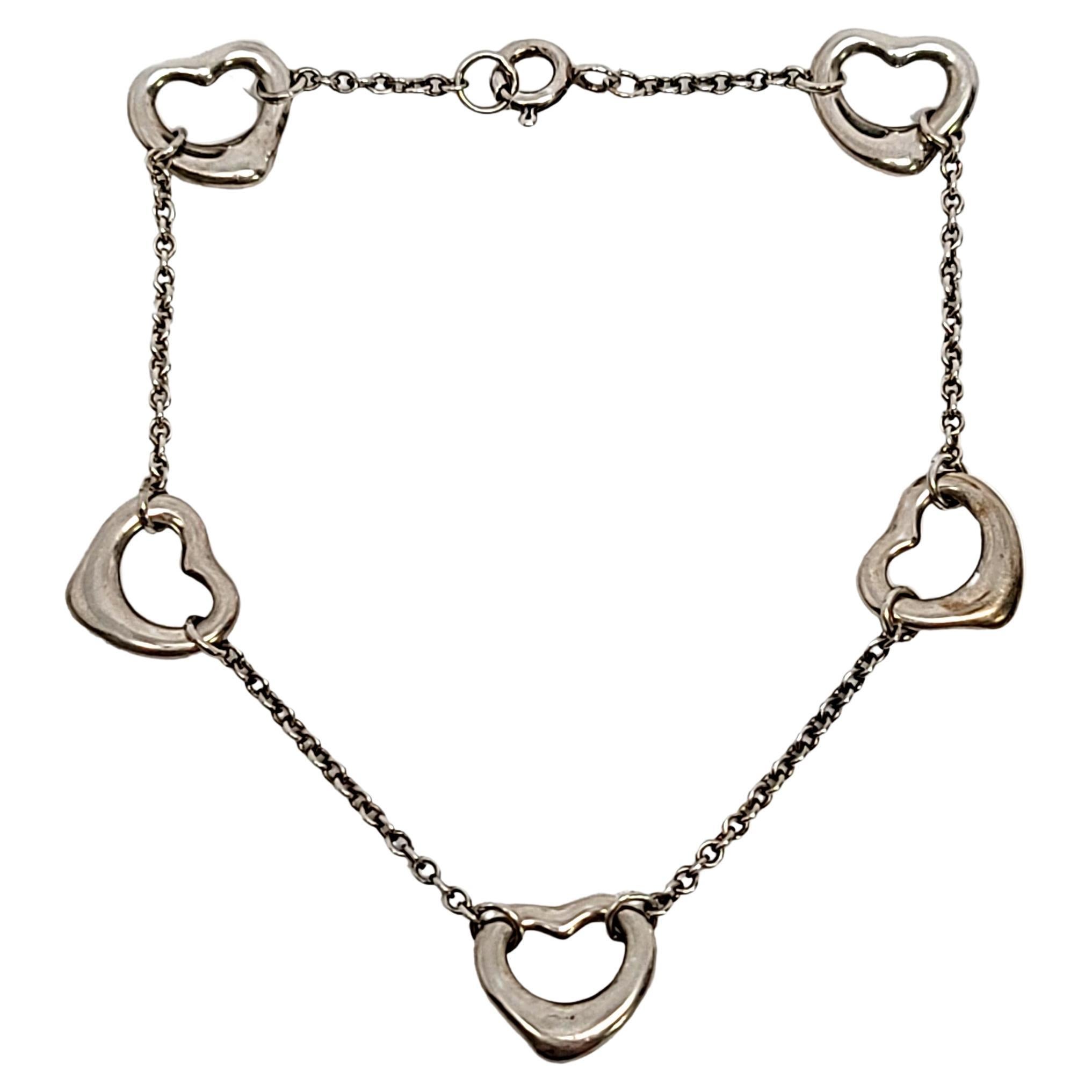 Tiffany and Co. Elsa Peretti Sterling Silver Open Heart Bracelet For Sale  at 1stDibs