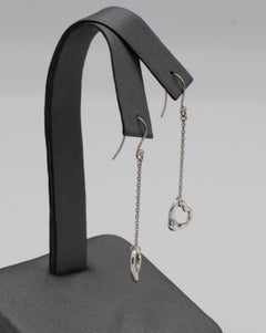 Tiffany & Co. Elsa Peretti Sterling Silver Open Heart Dangle Drop Earrings