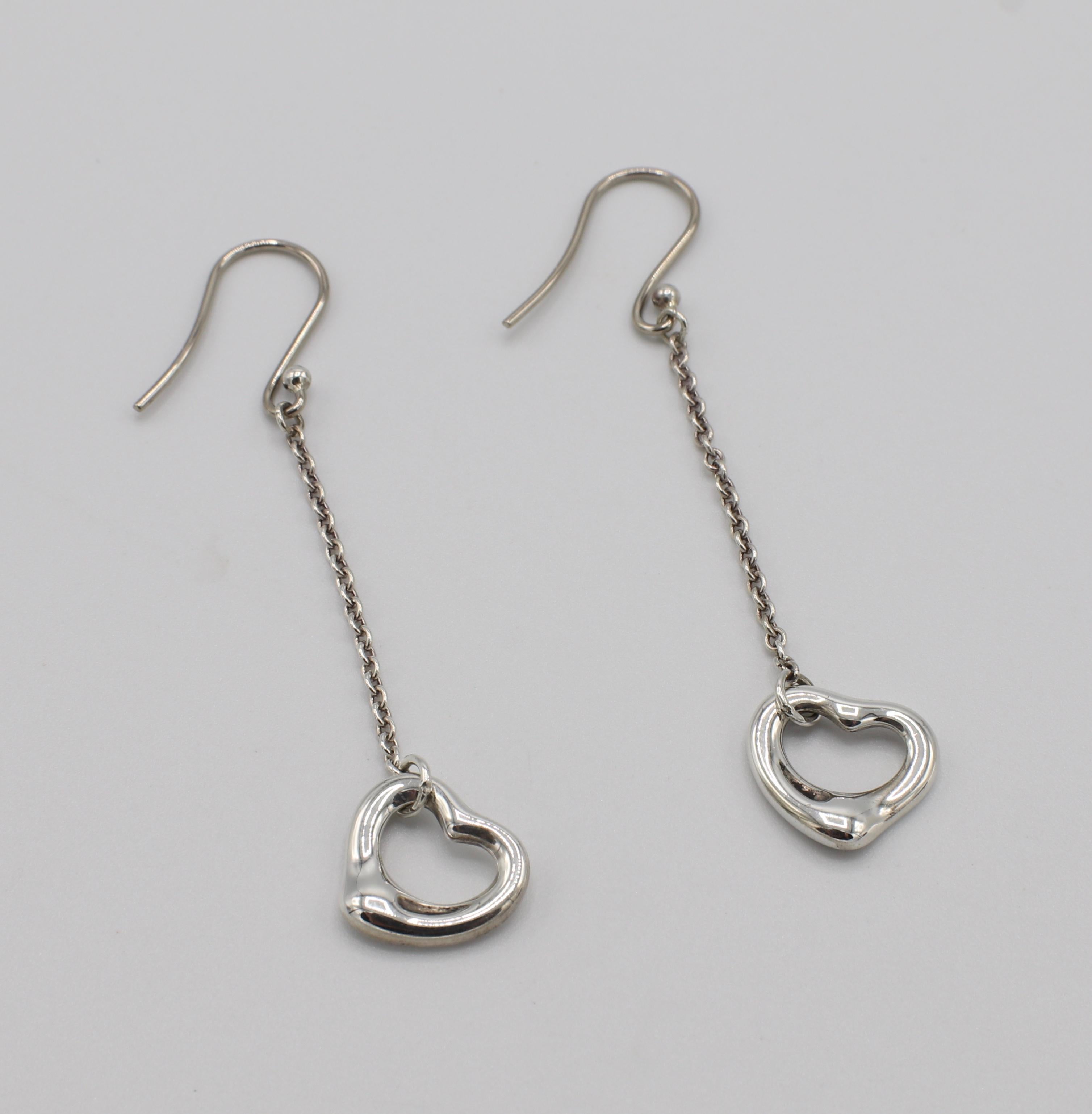 tiffany dangle heart earrings