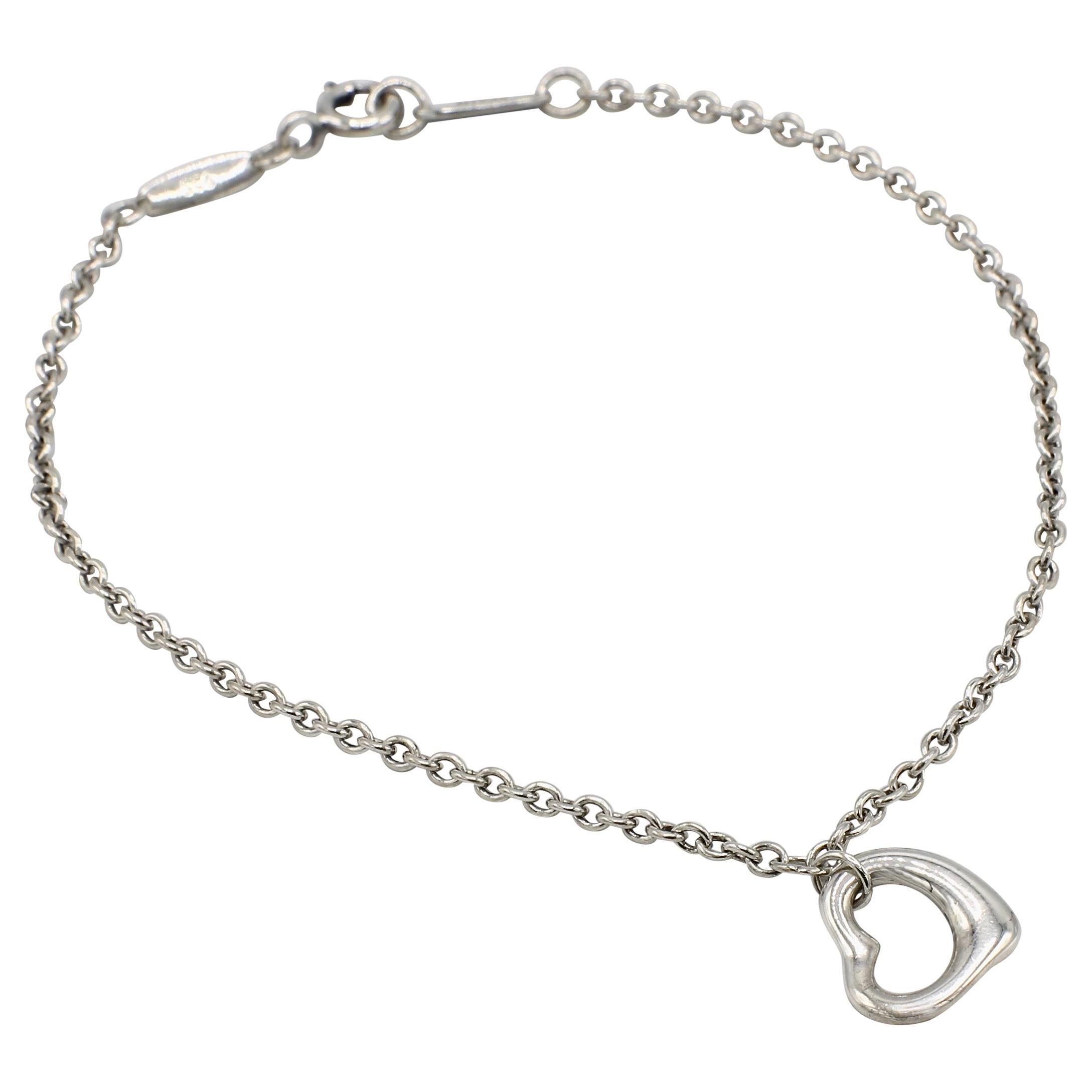 Tiffany & Co. Elsa Peretti Sterling Silver Open Heart Link Bracelet