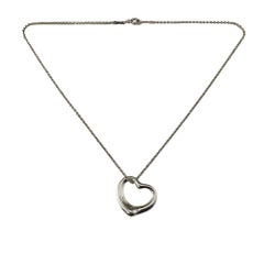 Tiffany & Co. Elsa Peretti Sterling Silver Open Heart Necklace #16845