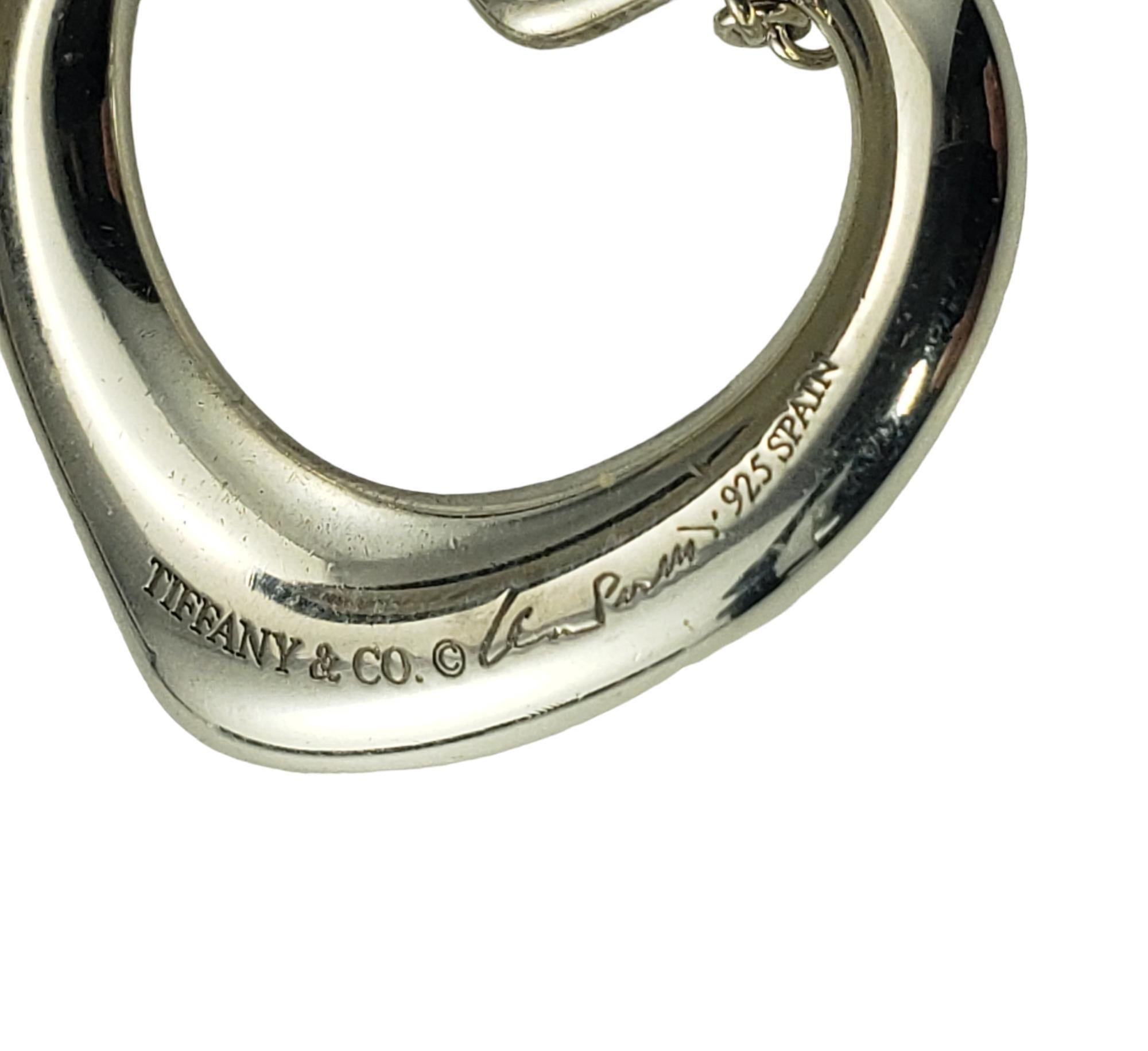 Women's Tiffany & Co. Elsa Peretti Sterling Silver Open Heart Necklace #16845 For Sale