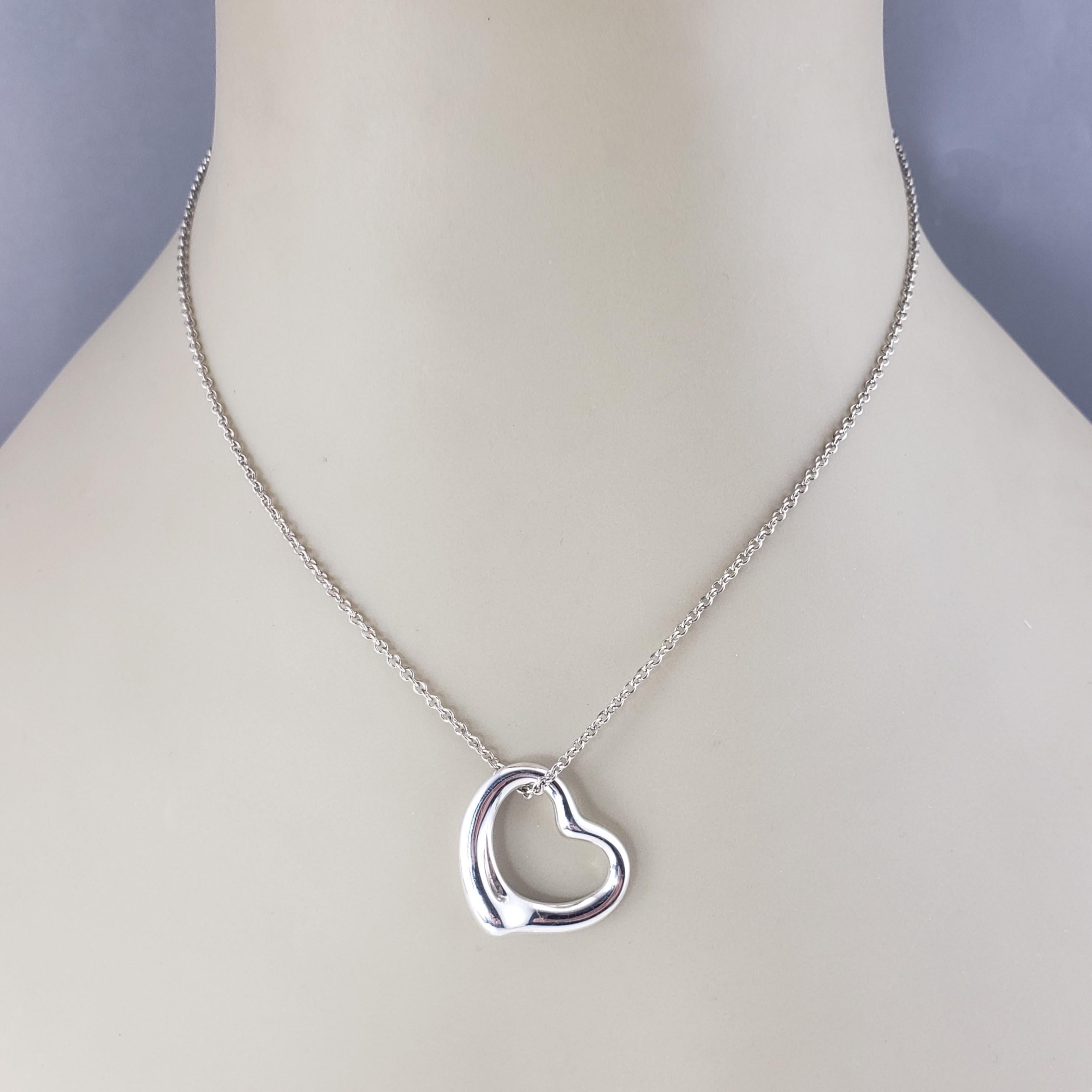 Tiffany & Co. Elsa Peretti Sterling Silver Open Heart Necklace #16845 3