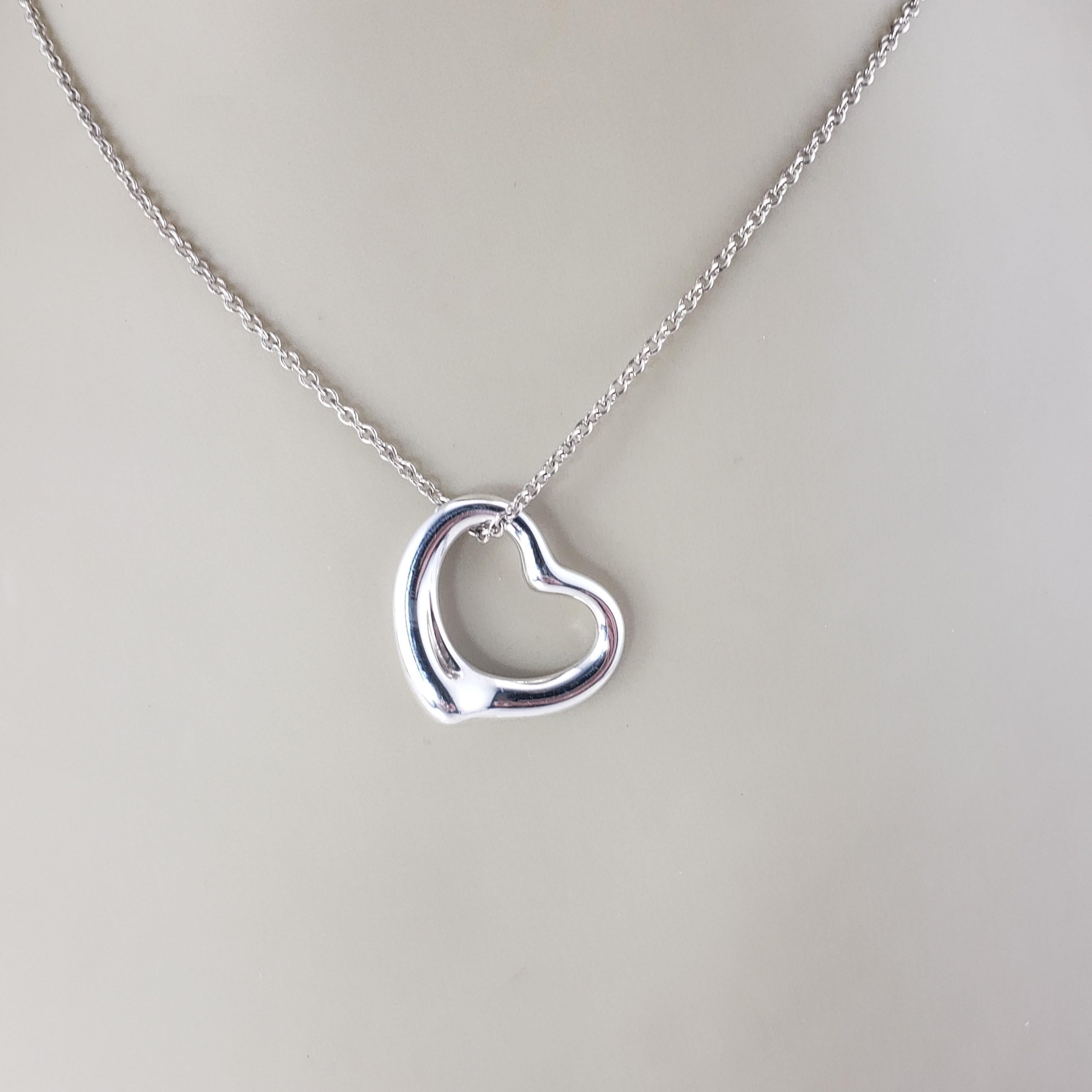 Tiffany & Co. Elsa Peretti Sterling Silver Open Heart Necklace #16845 4