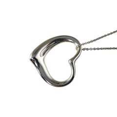 Tiffany & Co. Elsa Peretti Sterling Silver Open Heart Necklace