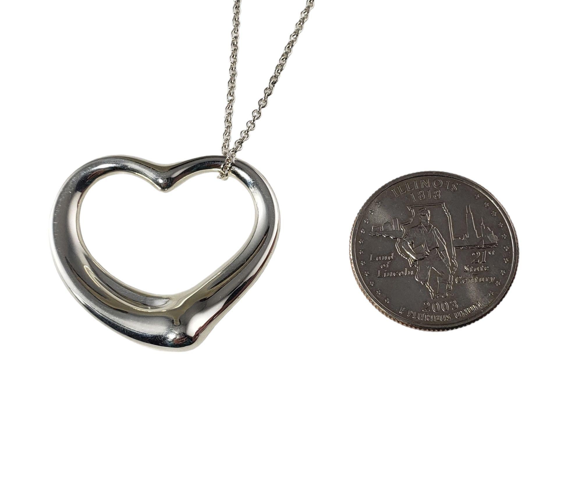 Tiffany & Co. Elsa Peretti Sterling Silver Open Heart Necklace For Sale 3