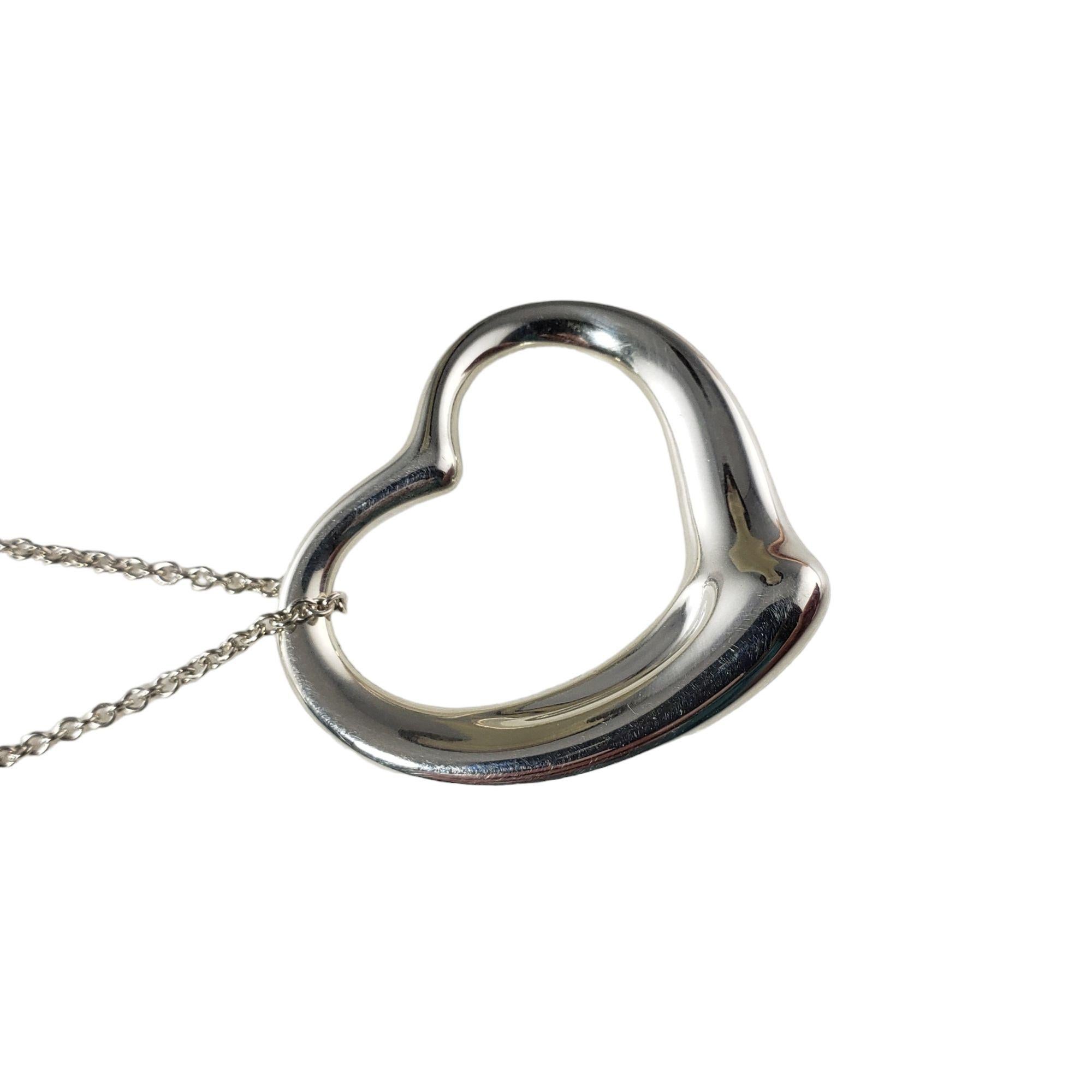 Tiffany & Co. Elsa Peretti Sterling Silber offenes Herz Halskette im Angebot 4