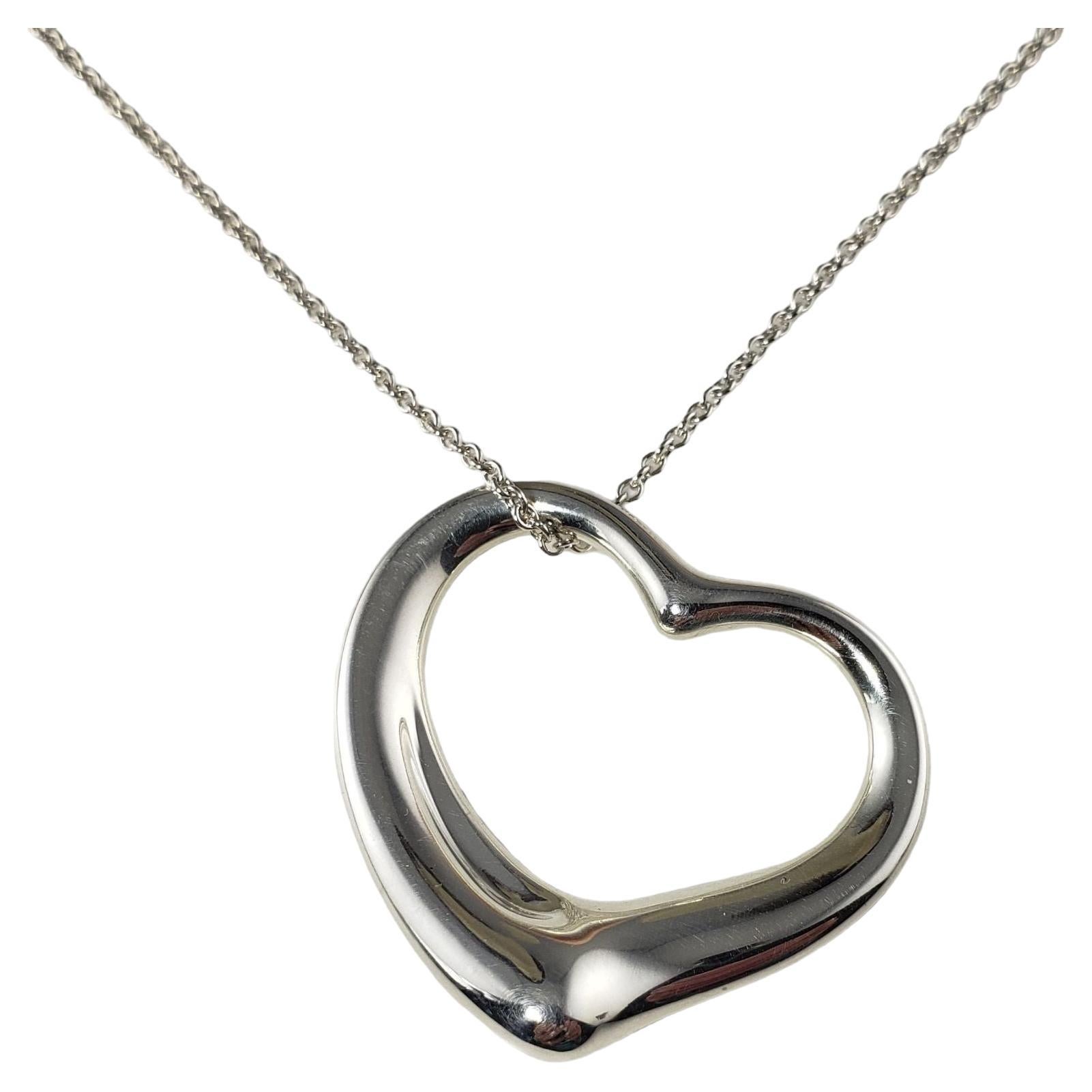 Tiffany & Co. Elsa Peretti Sterling Silver Open Heart Necklace For Sale