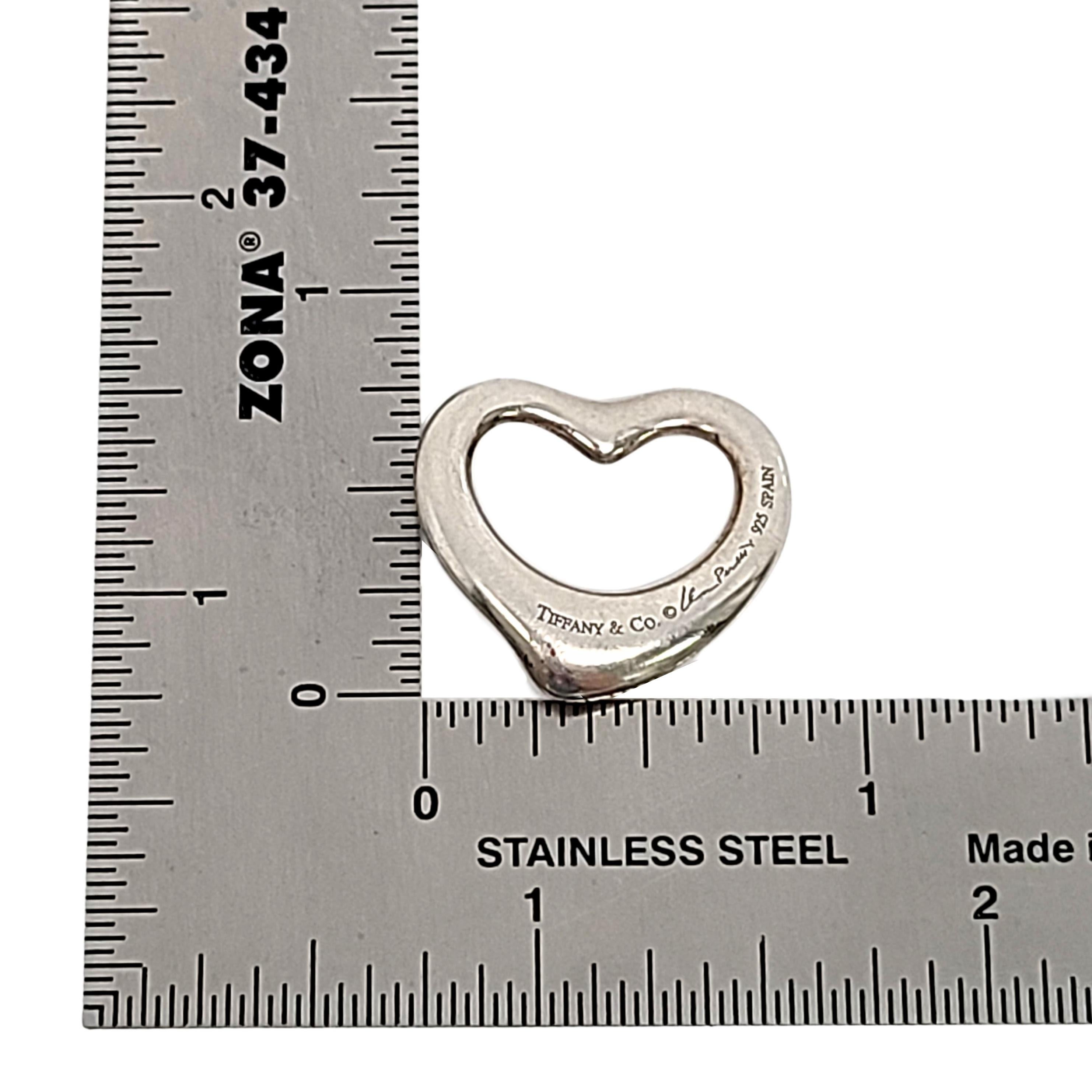 Tiffany & Co. Elsa Peretti Sterling Silver Open Heart Pendant In Good Condition In Washington Depot, CT