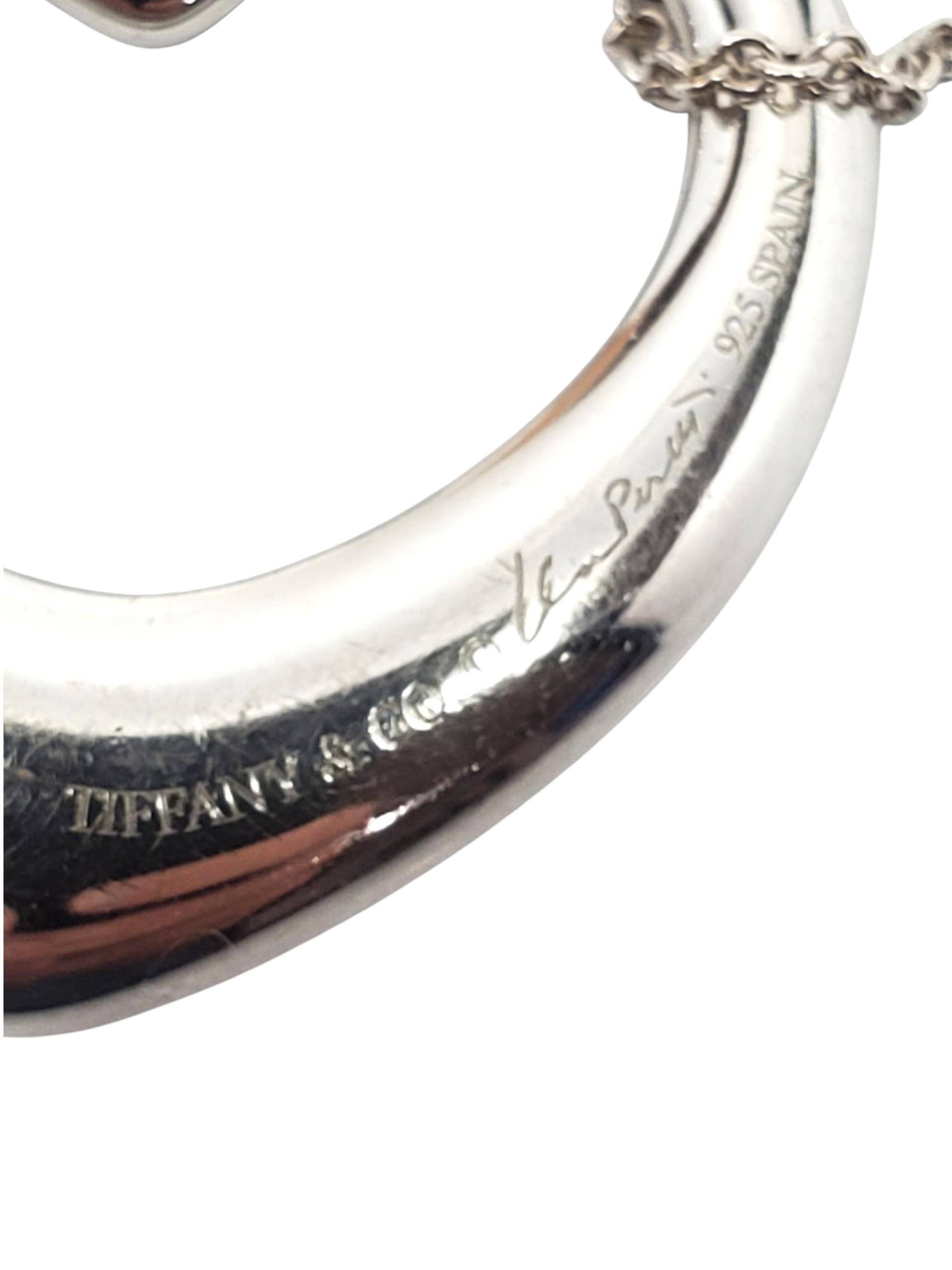 Tiffany & Co. Collana con ciondolo a cuore aperto di Elsa Peretti in argento 925 #23799 in vendita 2