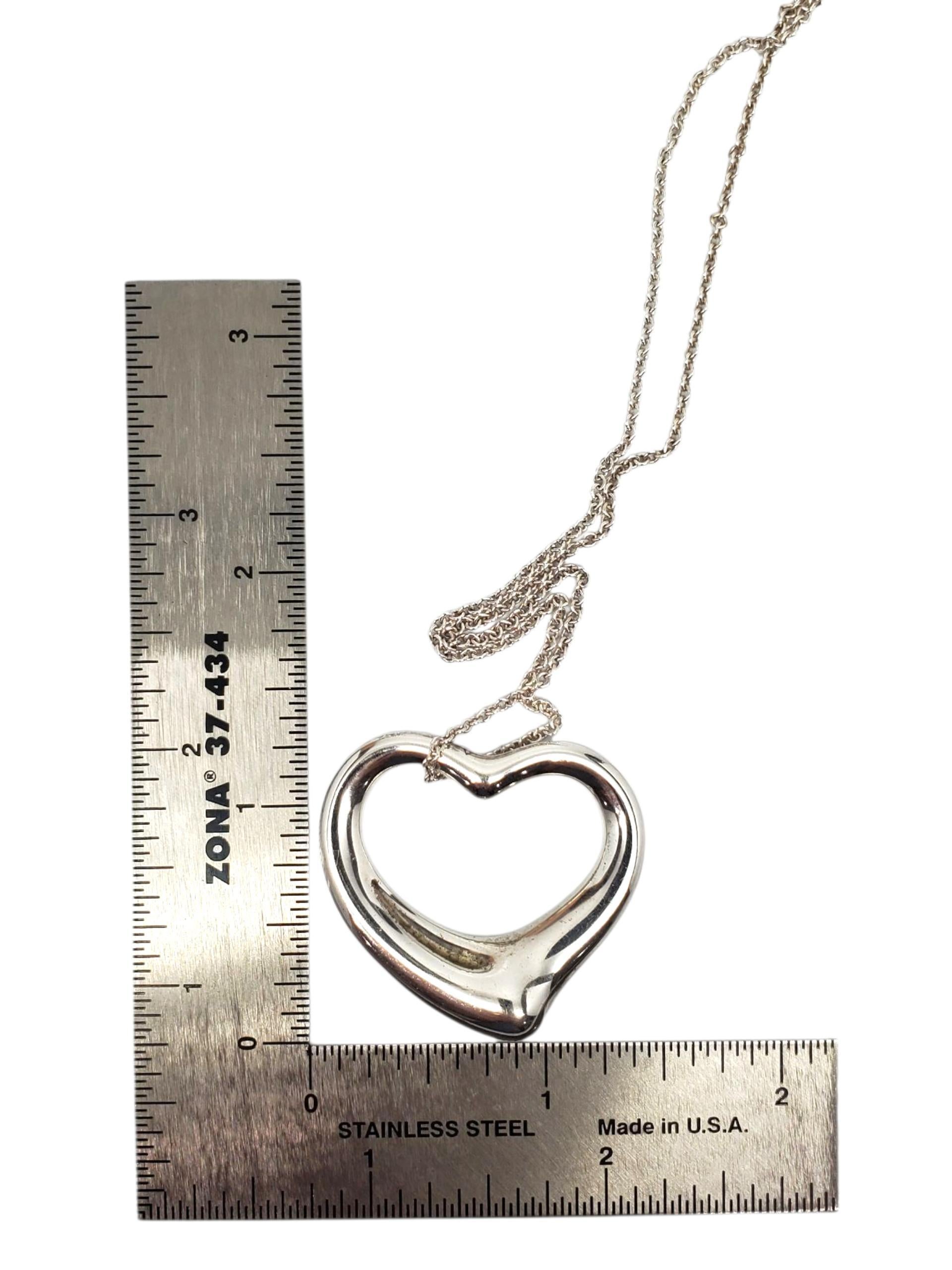 Tiffany & Co. Collana con ciondolo a cuore aperto di Elsa Peretti in argento 925 #23799 in vendita 3