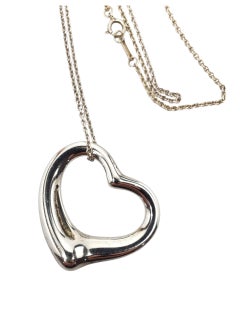 Tiffany & Co. Collana con ciondolo a cuore aperto di Elsa Peretti in argento 925 #23799