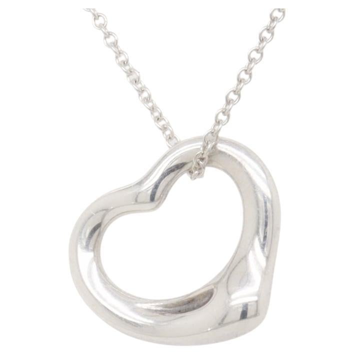 Tiffany & Co. Elsa Peretti Sterling Silver Open Heart Pendant Necklace