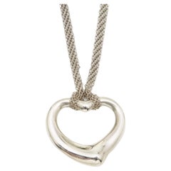 Tiffany & Co. Elsa Peretti Sterling Silver Open Heart Pendant Necklace