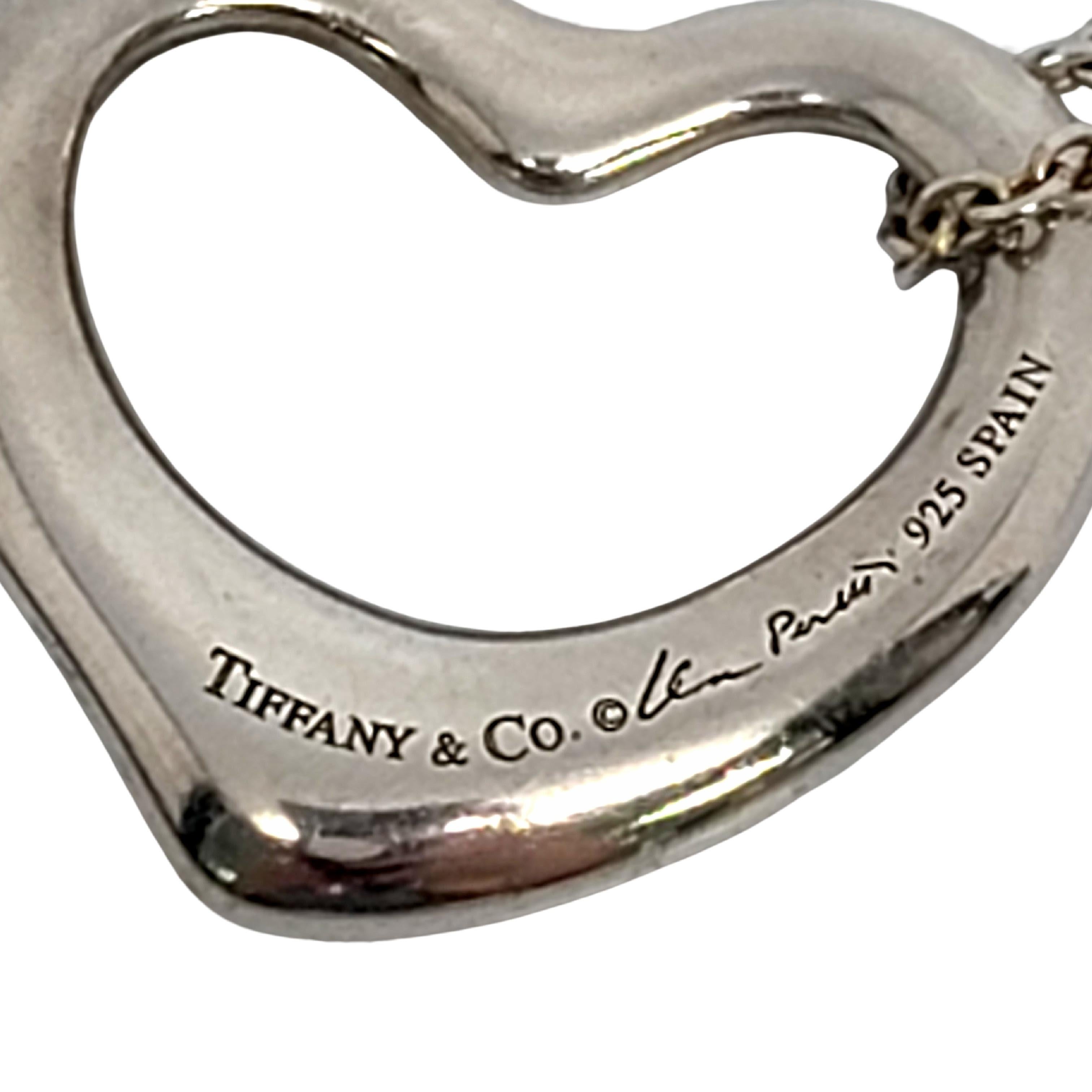 Women's Tiffany & Co. Elsa Peretti Sterling Silver Open Heart Pendant w/Chain Necklace