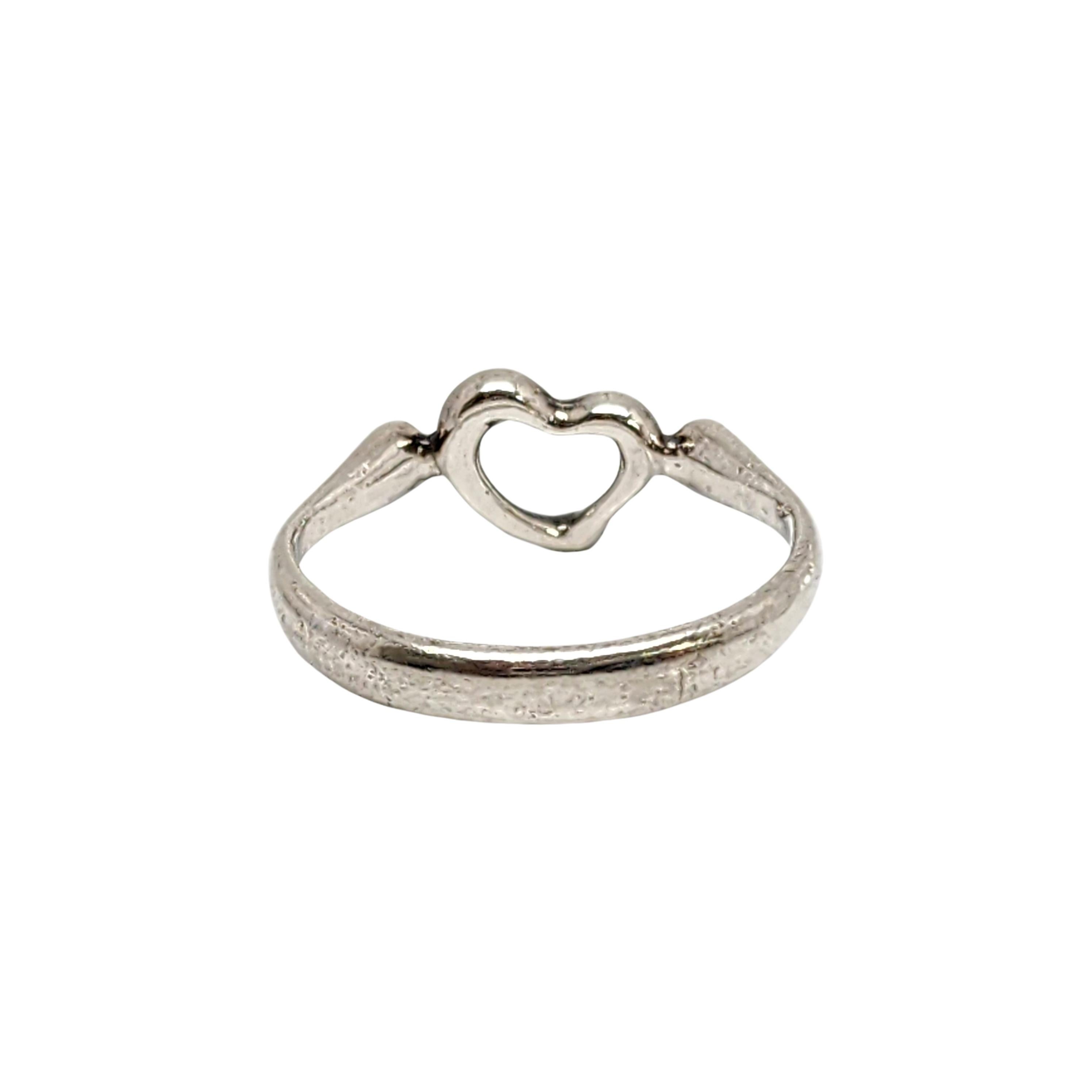 Women's Tiffany & Co Elsa Peretti Sterling Silver Open Heart Ring Size 4 1/2 #14406 For Sale
