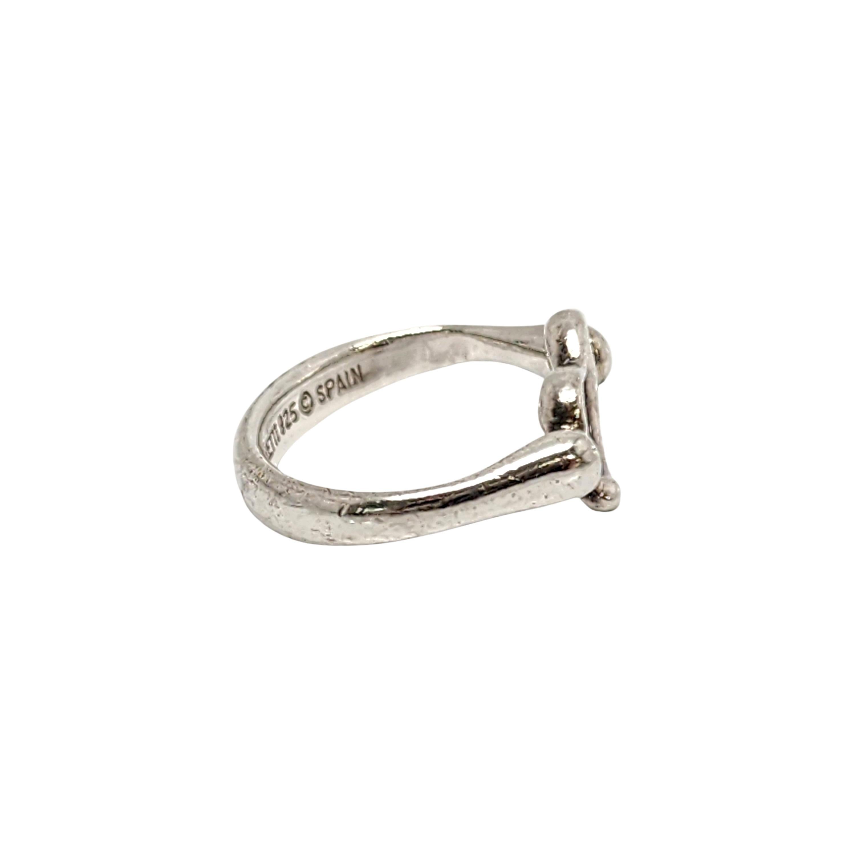 Tiffany & Co Elsa Peretti Sterling Silver Open Heart Ring Size 4 1/2 #14406 For Sale 1