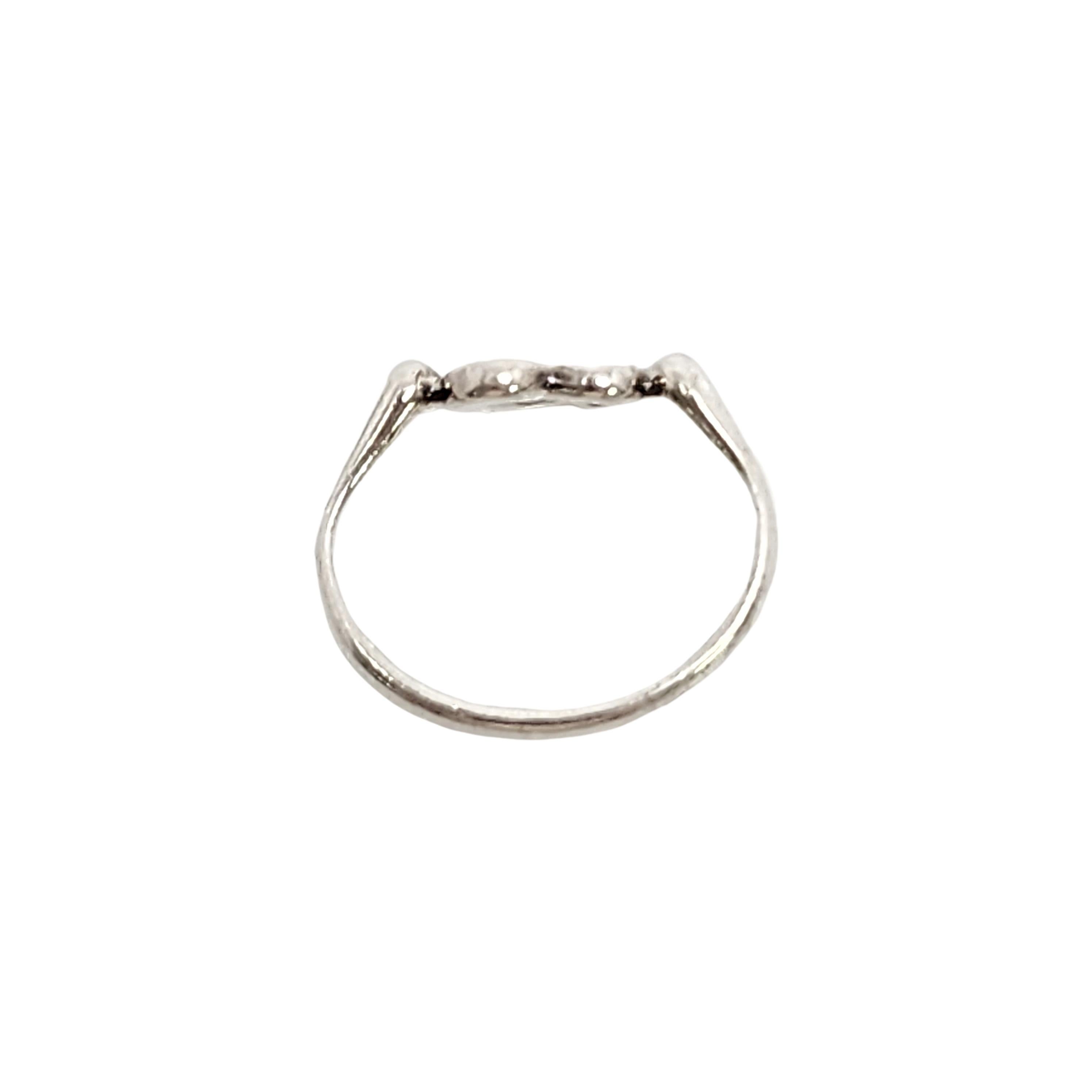 Tiffany & Co Elsa Peretti Sterling Silver Open Heart Ring Size 4 1/2 #14406 For Sale 2