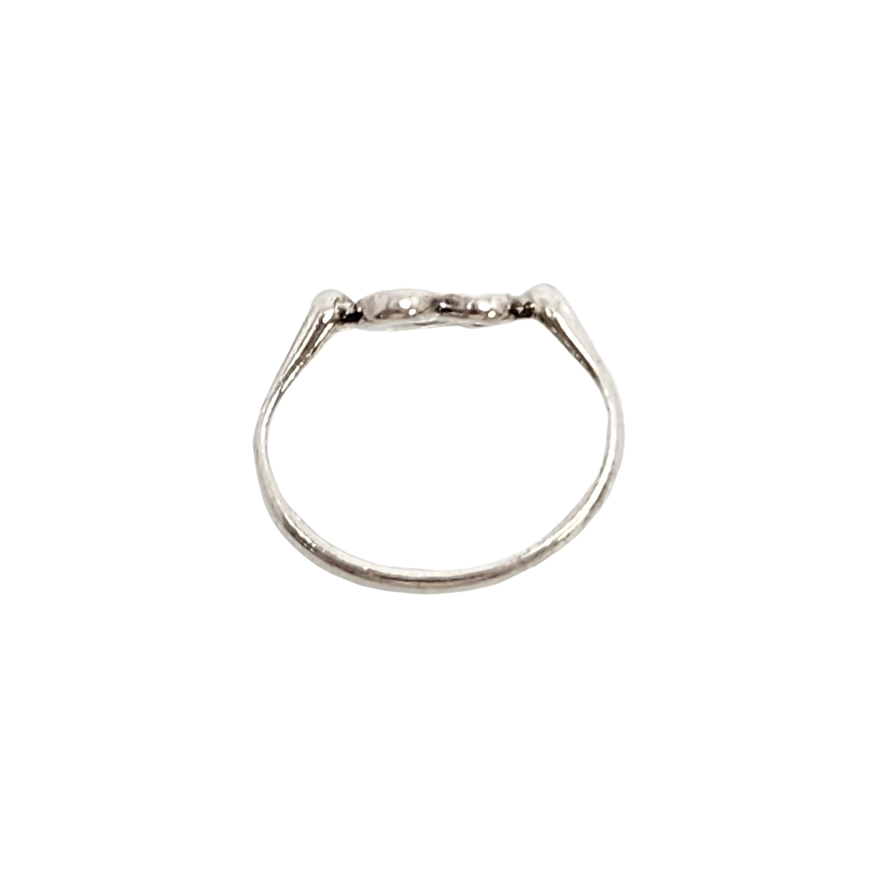 Tiffany & Co Elsa Peretti Sterling Silver Open Heart Ring Size 4 1/2 #14406 In Good Condition In Washington Depot, CT
