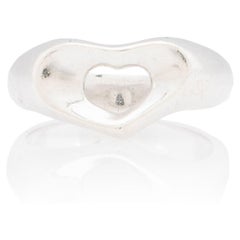 Tiffany & Co. Elsa Peretti Sterling Silver Open Heart Ring - Size 4 1/2
