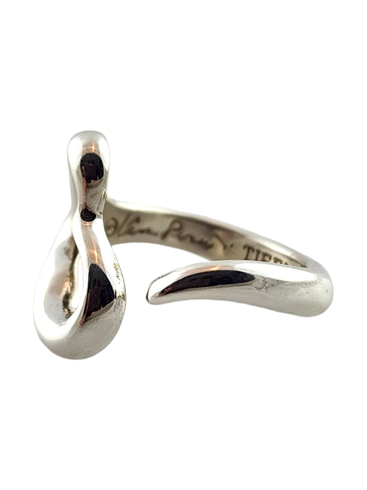 Tiffany & Co Elsa Peretti Sterling Silver Open Heart Ring Size 5 #18306 In Good Condition In Washington Depot, CT
