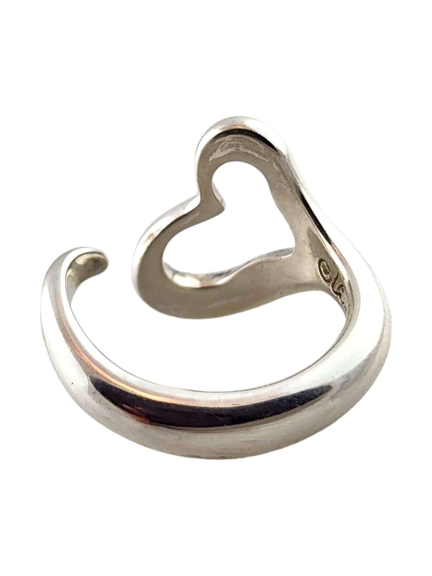 Women's Tiffany & Co Elsa Peretti Sterling Silver Open Heart Ring Size 5 #18306