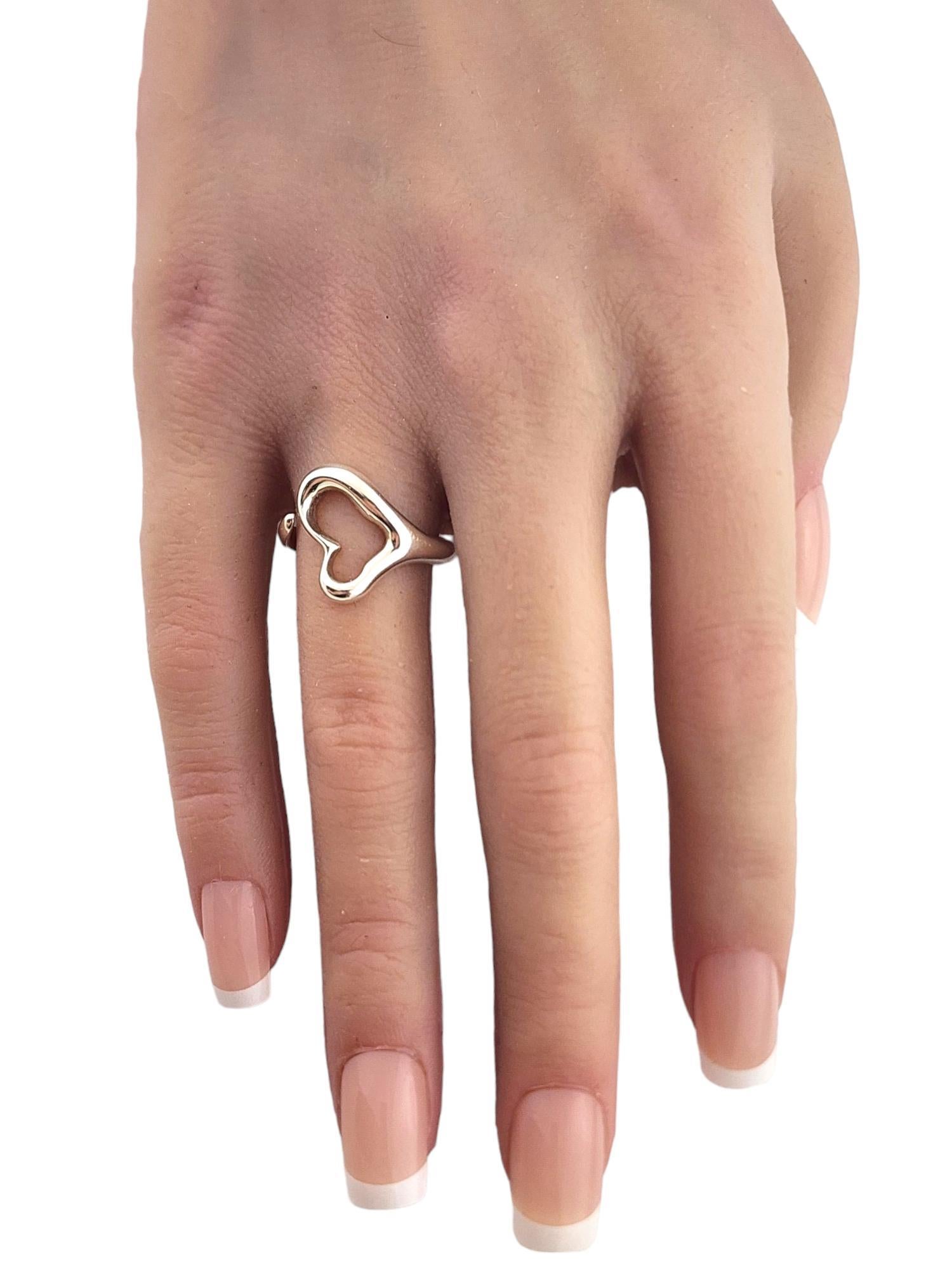 Tiffany & Co Elsa Peretti Sterling Silver Open Heart Ring Size 5 #18306 5