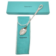 Tiffany & Co Elsa Peretti Sterling Silver Padova Baby Spoon Box and Pouch #17259