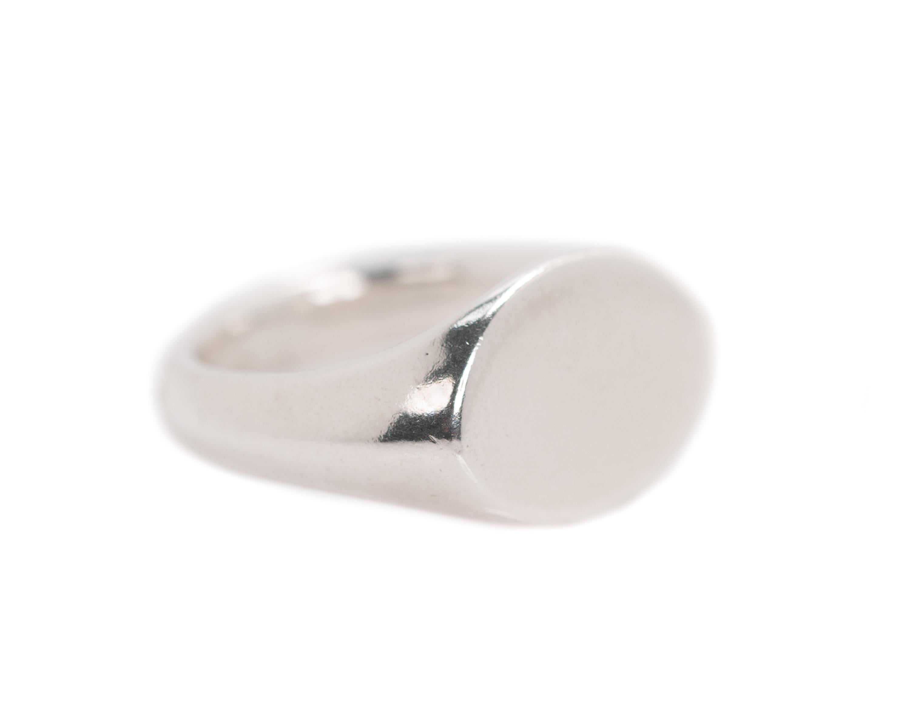 Elsa Peretti for Tiffany and Co. Sterling Silver Ring

Features:
Smooth, concave, Oval face 
High polish Sterling Silver
Ideal for monogramming, engraving, or personalizing
Ring face measures 13 millimeters wide x 10 millimeters long
Hallmarked 925
