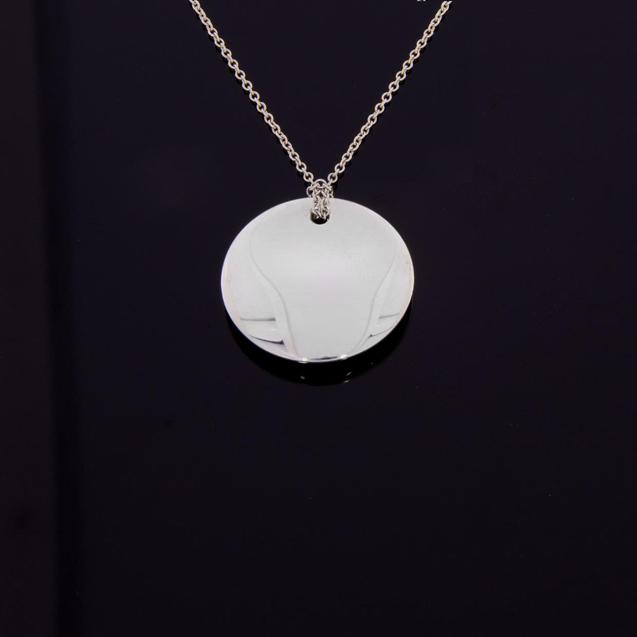 Tiffany & Co Elsa Peretti Sterling Silver Round Disc Pendant In Excellent Condition In Columbia, MO