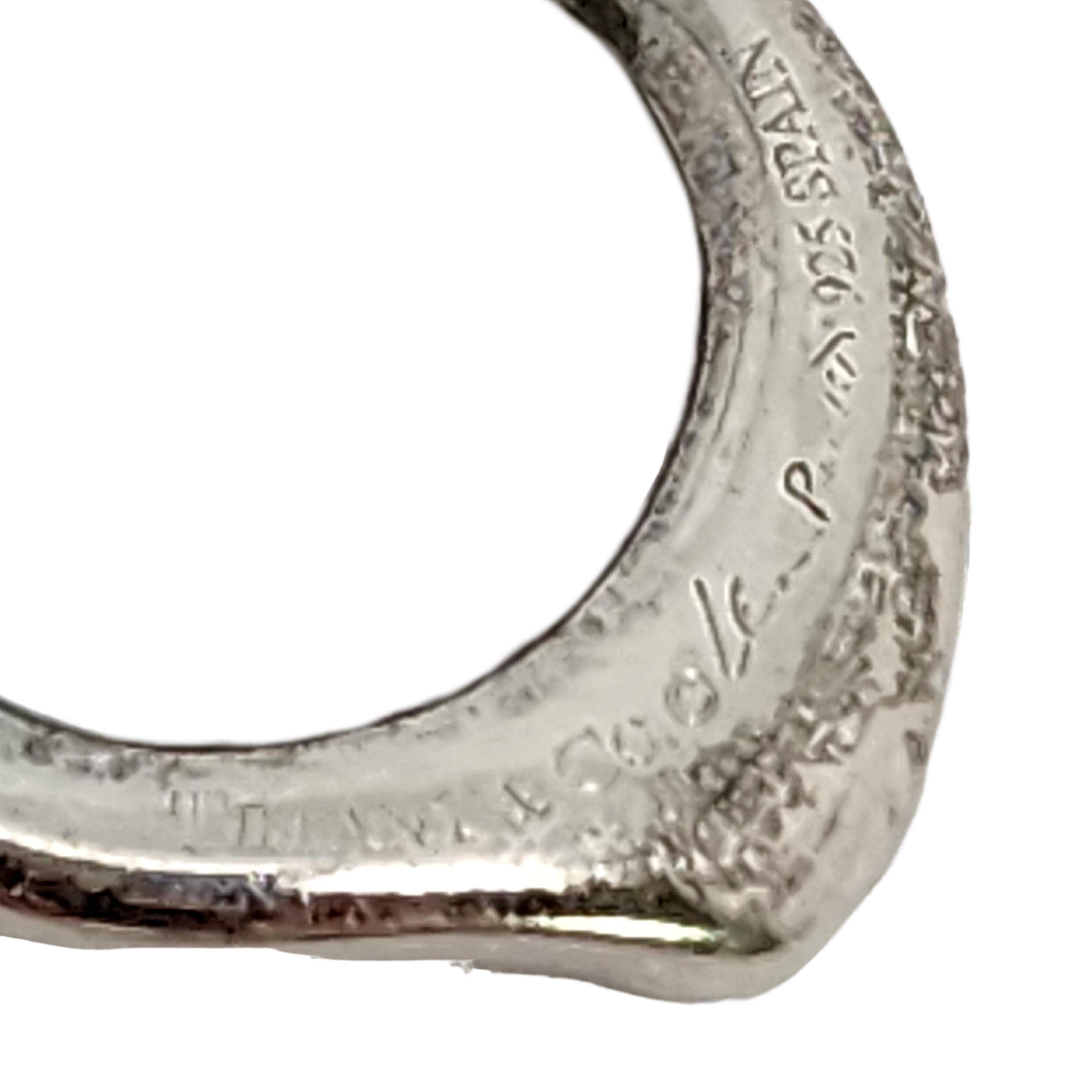 Tiffany & Co Elsa Peretti Sterling Silver Small 16mm Open Heart Pendant #14407 For Sale 1