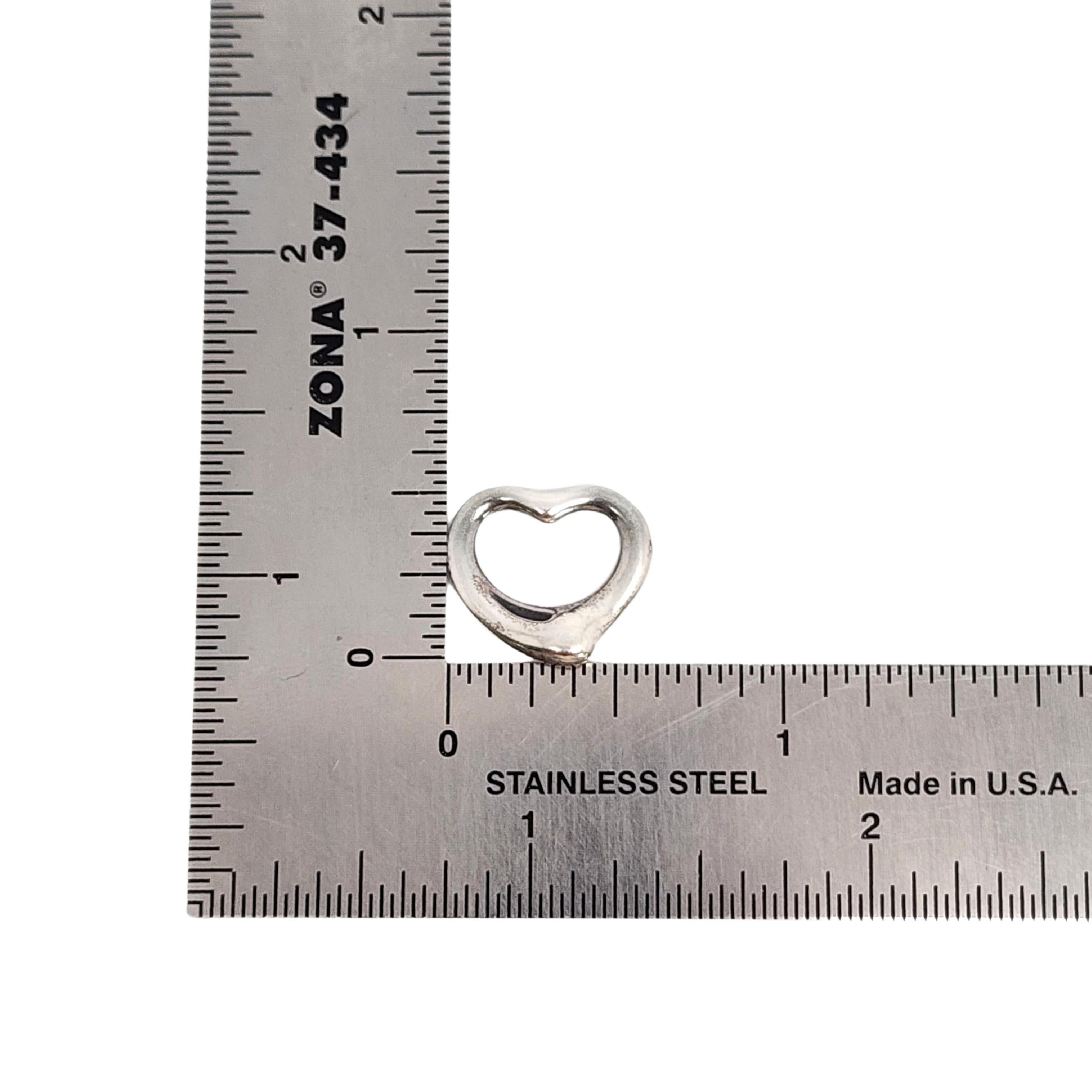 Tiffany & Co Elsa Peretti Sterling Silver Small 16mm Open Heart Pendant #14407 For Sale 2