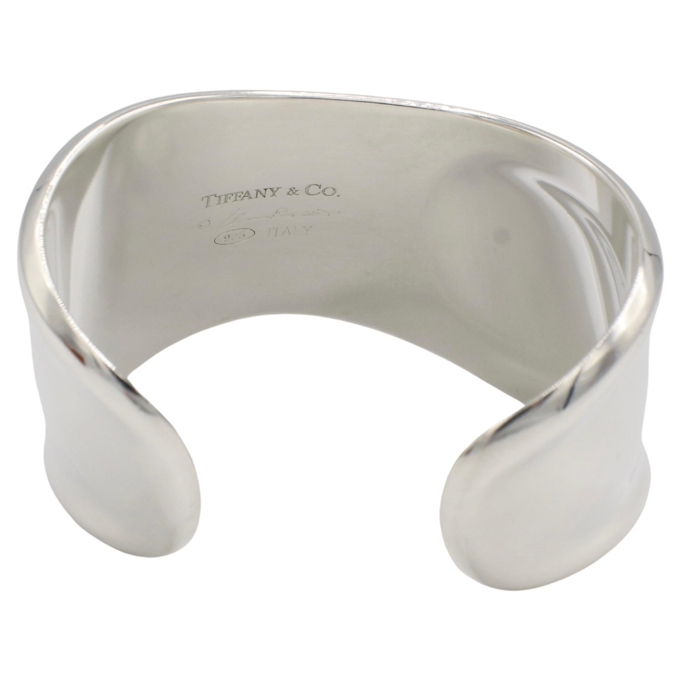 Modern Tiffany & Co. Elsa Peretti Sterling Silver Small Bone Cuff Bracelet 