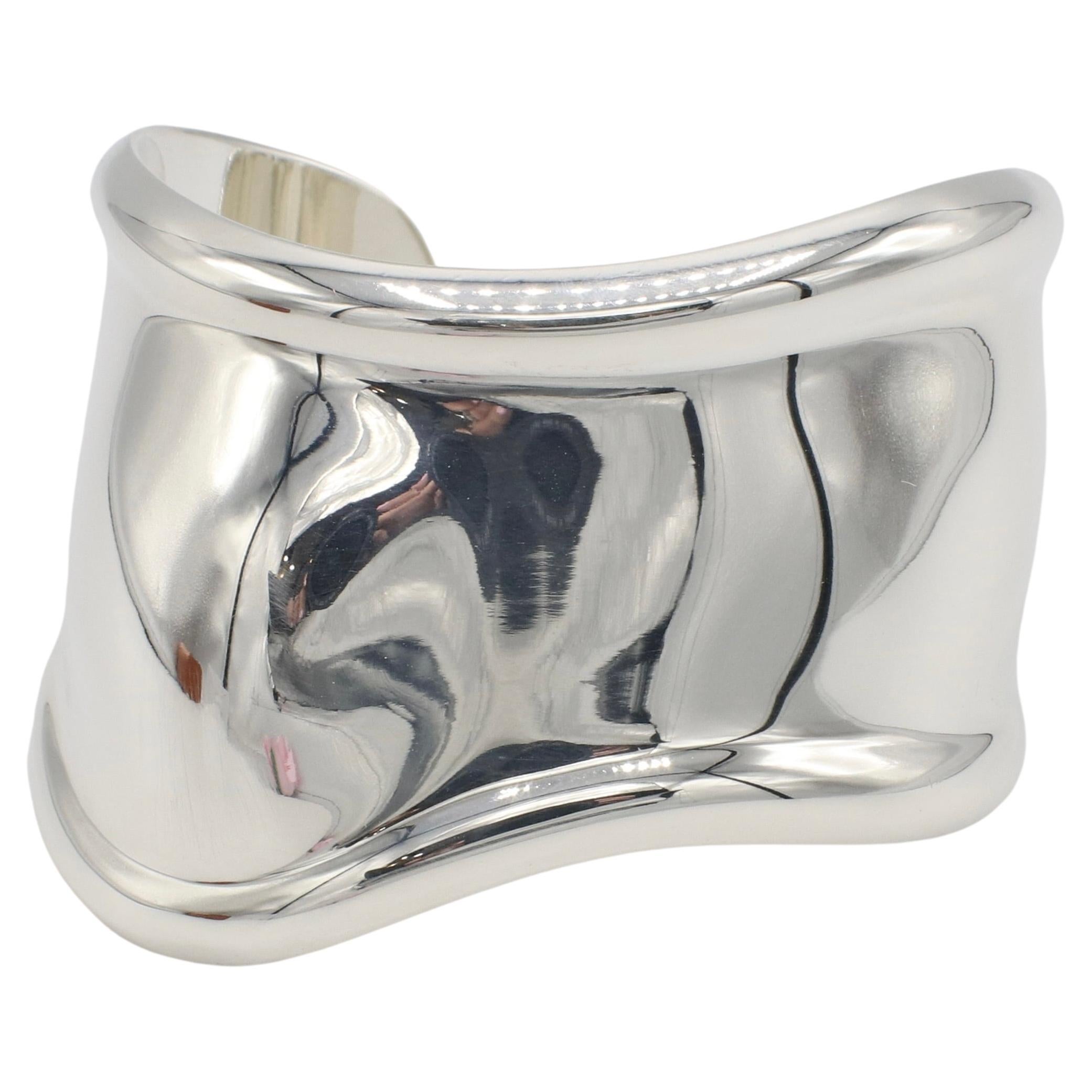 Tiffany & Co. Elsa Peretti Sterling Silver Small Bone Cuff Bracelet 