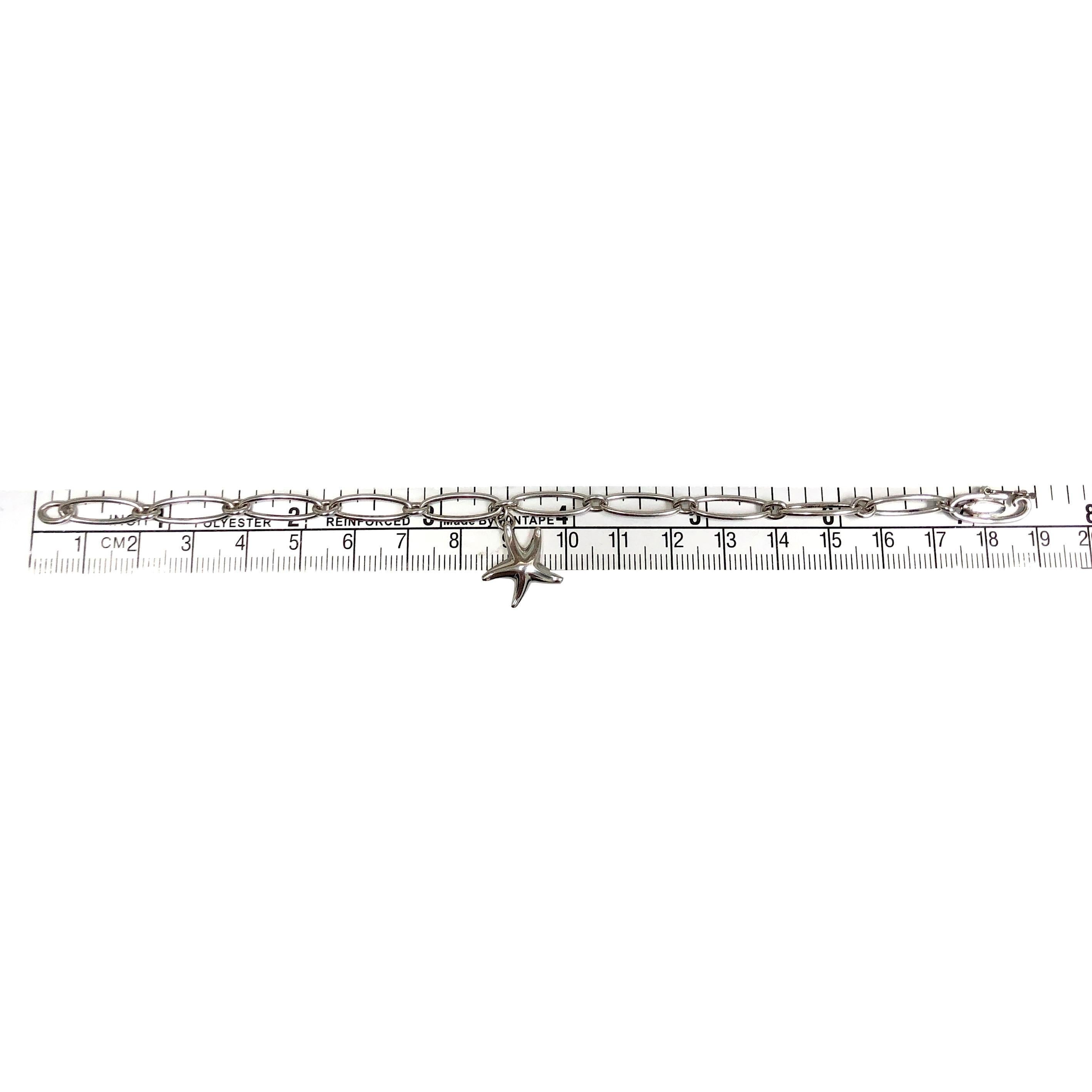 Tiffany & Co. Elsa Peretti Sterling Silver Starfish Charm Bracelet, 7.5