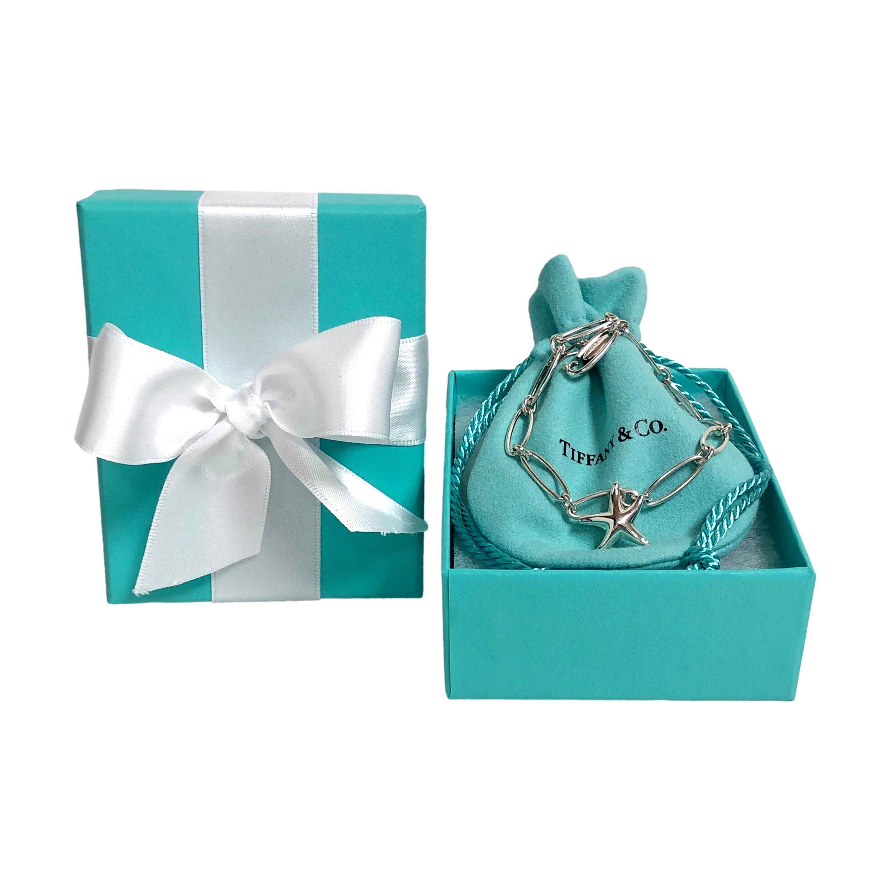 Tiffany & Co. Elsa Peretti Sterling Silver Starfish Charm Bracelet, 7.5
