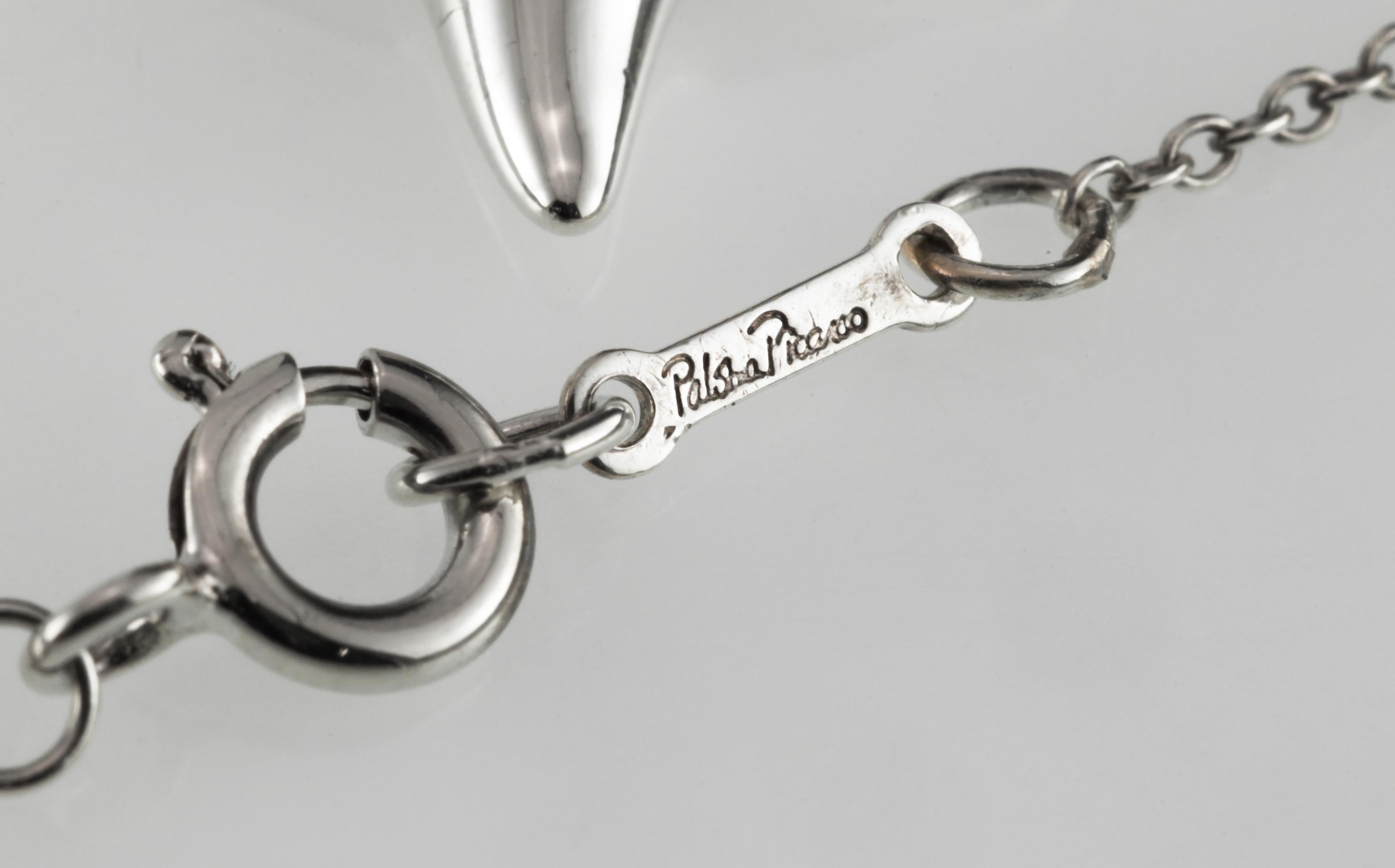 Round Cut Tiffany & Co. Elsa Peretti Sterling Silver Starfish Pendant Necklace w/ Diamond