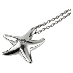 Tiffany & Co. Elsa Peretti Sterling Silver Starfish Pendant Necklace w/ Diamond